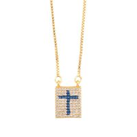 Fashion Cross Necklace Black And White Zircon Necklace Nhas134433 main image 9