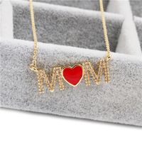 Coréenne Style Micro-incrusté Couleur Zircon Maman Pendentif Collier Cadeau Du Jour De Mère Collier main image 4