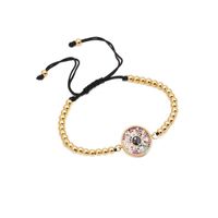 Micro-set Color Zircon Round Copper Bead Woven Bracelet Nhyl134473 main image 4