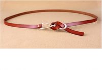 Fashion Woman Genuine Leather Metal Buckle Knotted Thin Belt Strap For Dress Jeans Nhpo134087 sku image 4