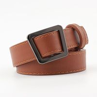 Fashion Woman Leather Metal Smooth Buckle Belt Strap For Dress Jeans Nhpo134100 sku image 1
