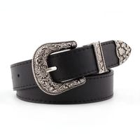 Fashion Woman Leather Metal Buckle Carved Belt Strap For Dress Jeans Nhpo134109 sku image 1