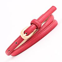 Fashion Woman Faux Leather Metal Buckle Thin Belt Strap For Jeans Dress Multicolor Nhpo134166 sku image 1