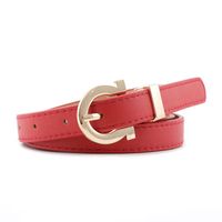 Fashion Woman Faux Leather Metal Buckle Thin Belt Strap For Jeans Dress Candy Color Nhpo134194 sku image 4