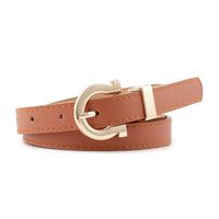 Fashion Woman Faux Leather Metal Buckle Thin Belt Strap For Jeans Dress Candy Color Nhpo134194 sku image 7