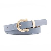 Fashion Woman Faux Leather Metal Buckle Thin Belt Strap For Jeans Dress Candy Color Nhpo134194 sku image 2