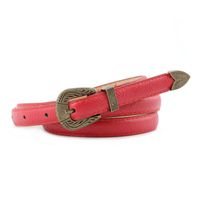 Fashion Retro Woman Imitation Leather Carved Metal Buckle Thin Belt Strap For Jeans Dress Multicolor Nhpo134199 sku image 1