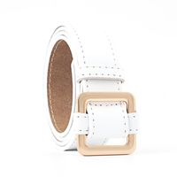 Style Européen Nouvelles Femmes De Ceinture Multi-couleur Carré Boucle Aiguille-livraison Ceinture Lisse Boucle Non-trou Caractéristique Ceinture Ceinture D'une Seule Pièce Dropshipping sku image 2