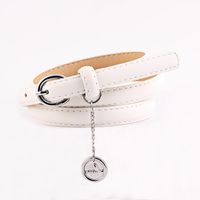 Fashion Woman Faux Leather Metal Buckle Thin Belt Strap Pendant For Jeans Multicolor Nhpo134220 sku image 1