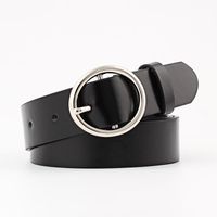 Fashion Woman Imitation Leather Metal Oval Buckle Thin Belt Strap For Jeans Multicolor Nhpo134236 sku image 1