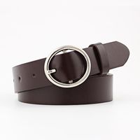 Fashion Woman Imitation Leather Metal Oval Buckle Thin Belt Strap For Jeans Multicolor Nhpo134236 sku image 6