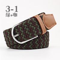 Fashion Unisex Elastic Braided Pin Buckle Belt Strap For Jeans Multicolor Nhpo134268 sku image 23