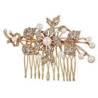 Stylish And Simple Rhinestone Flower Alloy Comb Nhhn134394 sku image 1