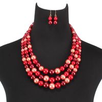 Fashion Multi-color Handmade Imitation Beads Multi-layer Necklace Nhct134439 sku image 1
