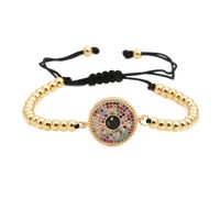 Micro-set Color Zircon Round Copper Bead Woven Bracelet Nhyl134473 sku image 2