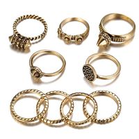 Vente Chaude Européenne Et Américaine De La Mode Cool Haute Profil Rétro Bague En Or Ensemble De 9 Indien Style Anneau Exclusif Pour Croix-frontière main image 2