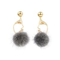 Coréen Simple Personnalisé Tout-match Boucles D'oreilles À La Mode Européenne Et Américaine Visage En Peluche Boucles D'oreilles Femelle Net Rouge Tempérament Moelleux Boule Boucles D'oreilles main image 8