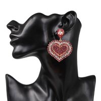 Womens Heart-shaped Rhinestone Alloy Earrings Nhjj134748 main image 6