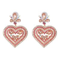 Womens Heart-shaped Rhinestone Alloy Earrings Nhjj134748 main image 7