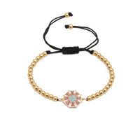 Color Zircon Copper Beaded Braided Adjustable Bracelet Nhyl134814 main image 3