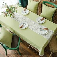 Fashion Cotton And Linen Solid Color Lace Tablecloth Kitchen Living Room Multi Types Nhsp134596 sku image 3