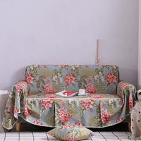 Comfortable Flower Print Sofa Cover Towel Slipcover Cushion For Multiple Seats Nhsp134612 sku image 1