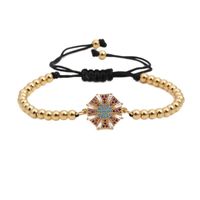 Color Zircon Copper Beaded Braided Adjustable Bracelet Nhyl134814 sku image 2