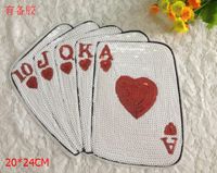 Englische Buchstaben Spielkarten Straight Flush Pailletten Abzeichen Pailletten Patch Kleidung Diy Zubehör Pailletten Können Heiß Sein main image 2