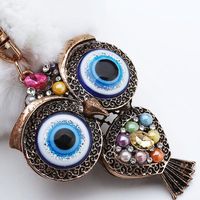 Creative Hollow Blue Eye Car Retro Fashion Owl Key Ring Pendant Nhmm135255 main image 4