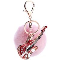 8cm Rex Lapin Boule De Fourrure Porte-clés Femmes De Clé De Voiture Chaîne Coréenne Guitare Pendentif Sac À Main En Gros Usine sku image 2