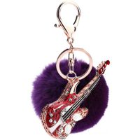 8cm Rex Lapin Boule De Fourrure Porte-clés Femmes De Clé De Voiture Chaîne Coréenne Guitare Pendentif Sac À Main En Gros Usine sku image 5