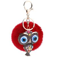 Creative Hollow Blue Eye Car Retro Fashion Owl Key Ring Pendant Nhmm135255 sku image 3