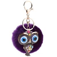 Creative Hollow Blue Eye Car Retro Fashion Owl Key Ring Pendant Nhmm135255 sku image 7