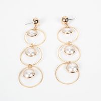 Retro-ring Ohrringe Im Koreanischen Stil, Metall Kreis Ringe, Ineinandergreifende Perlen Ohrringe, Ohrringe, Weibliche Errings main image 3