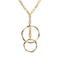 Simple Hollowed Out Irregular Metal Round Combination Geometric Round Necklace Nhct130574 main image 1
