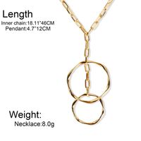 Simple Hollowed Out Irregular Metal Round Combination Geometric Round Necklace Nhct130574 main image 6