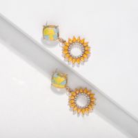 Explosive Sun Flower With Rhinestones And Gemstone Earrings Nhjq130576 main image 6