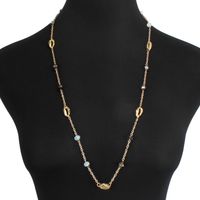 Simple Shell Glass Beads Link Mix Alloy Necklace Nhct130621 main image 3
