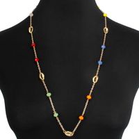 Simple Shell Glass Beads Link Mix Alloy Necklace Nhct130621 main image 5