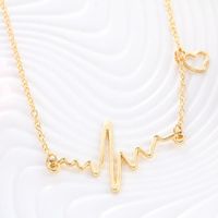 Fashion Simple Notes Ecg Heart Frequency Alloy Necklace Nhpj130623 main image 3