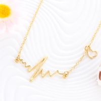 Fashion Simple Notes Ecg Heart Frequency Alloy Necklace Nhpj130623 main image 4