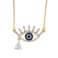 Européen Et Américain Bijoux Turquie Bleu Yeux Collier Creative Mode Fashionmonger Brillant Plein Strass Zircon Collier Nkp31 main image 5