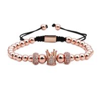 Fashion Micro-inlaid Zircon Copper Beads Woven Crown Bracelet Nhyl130673 main image 1
