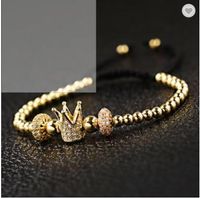 Fashion Micro-inlaid Zircon Copper Beads Woven Crown Bracelet Nhyl130673 main image 5