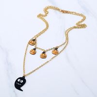 Fashion Long Lips Pumpkin Ghost Head Alloy Necklace Nhnz130678 main image 6