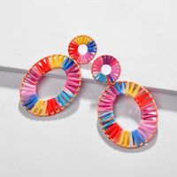 Fashionable Hollow Section Dyed Colored Woven Alloy Earrings Nhlu130682 main image 5