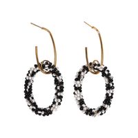 Explosion Style Cool Rice Beads Circle Alloy Earrings Nhjq130686 main image 5