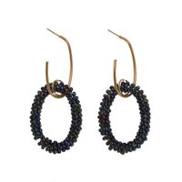 Explosion Style Cool Rice Beads Circle Alloy Earrings Nhjq130686 main image 7
