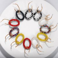 Explosion Style Cool Rice Beads Circle Alloy Earrings Nhjq130686 main image 6