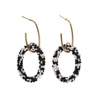 Explosion Style Cool Rice Beads Circle Alloy Earrings Nhjq130686 main image 8